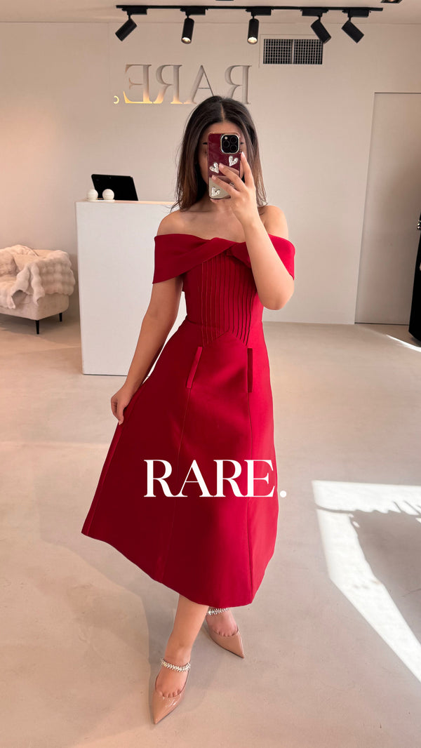 OFF SHOULDER ELEGANT DRESS فستان