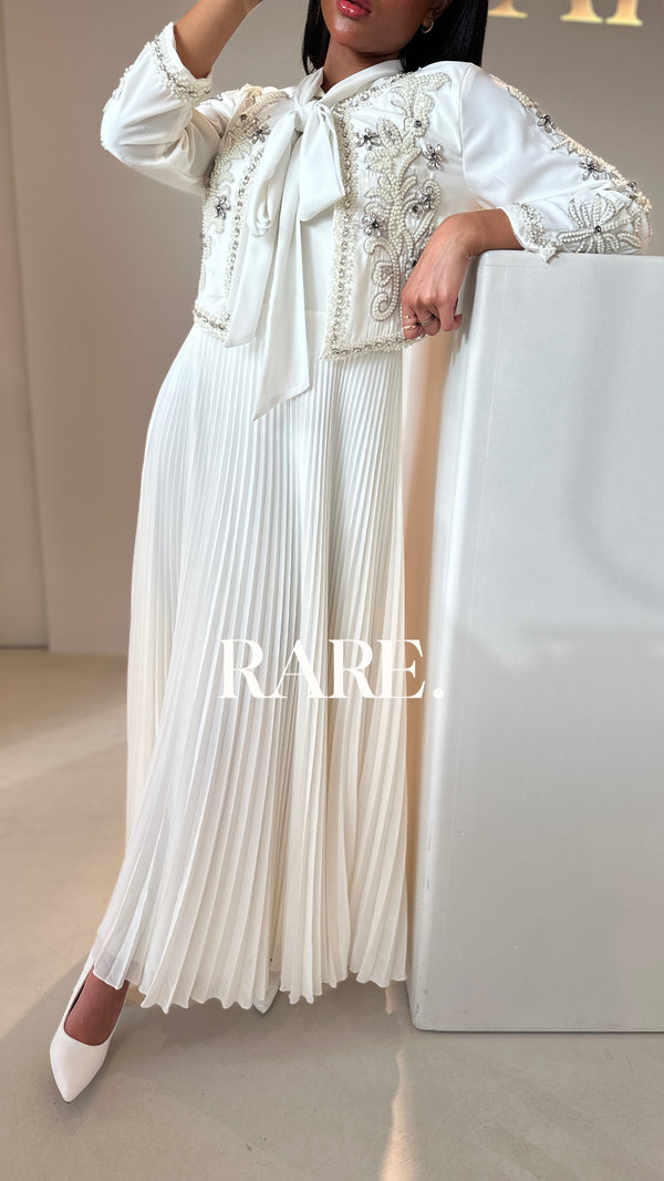 LONG DRESS CARDIGAN WITH PEARL