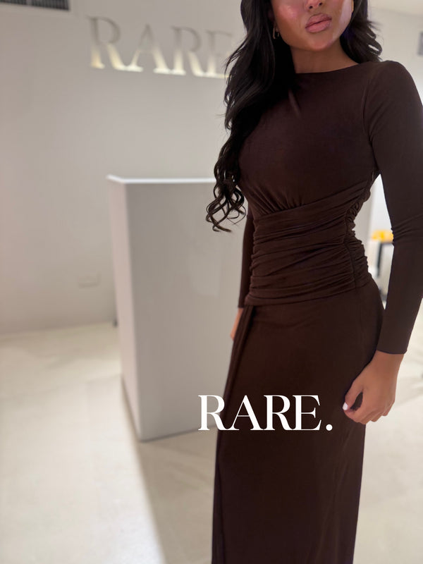 LONG SLEEVE RUCHED DRAPED