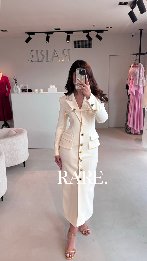 LONG COAT SQUARE GOLD BUTTONS كوت