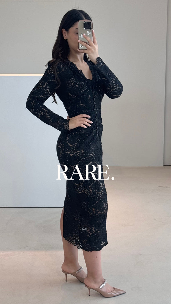 VNECK LACE DRESS فستان