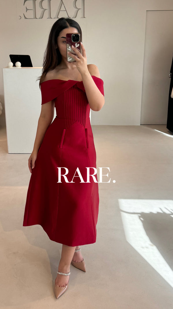 OFF SHOULDER ELEGANT DRESS فستان
