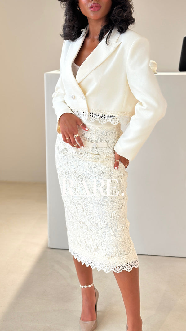 CROP BLAZER SKIRT SET