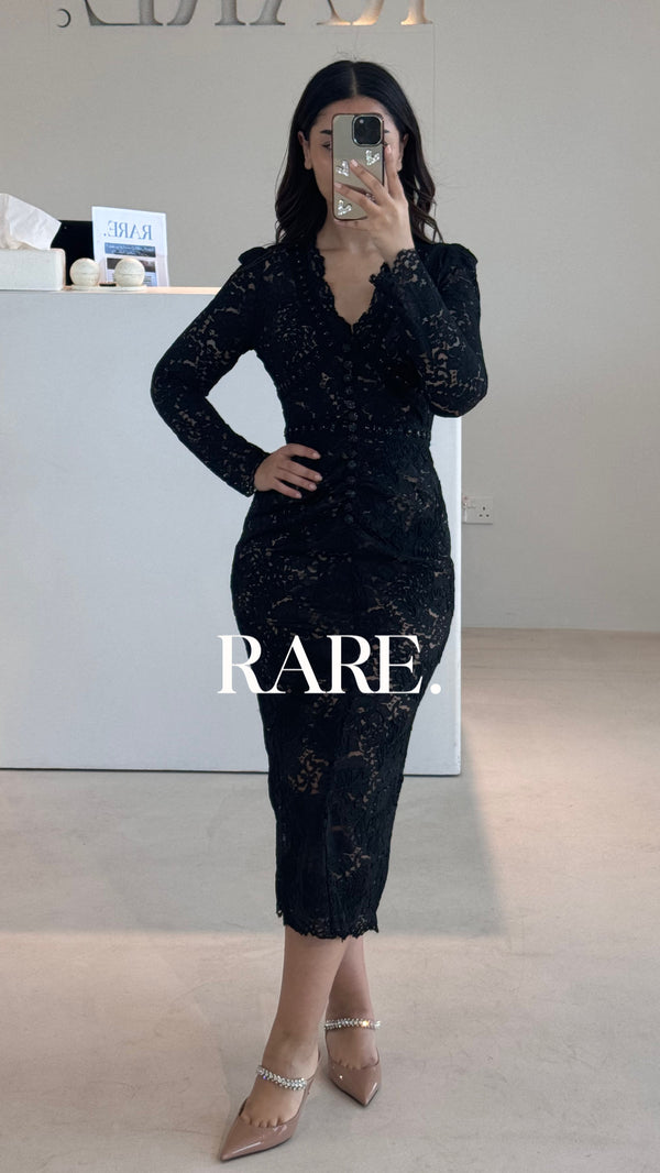VNECK LACE DRESS فستان