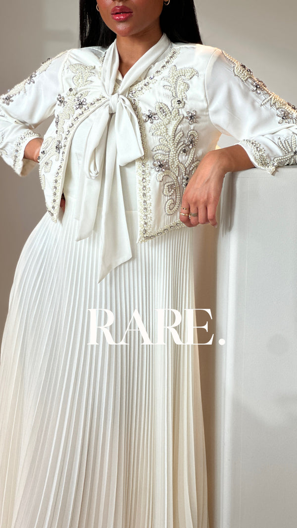 LONG DRESS CARDIGAN WITH PEARL