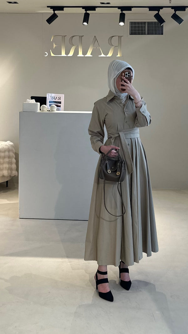 LONG DRESS WITH BELT