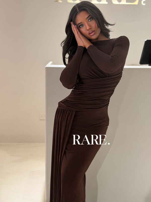 LONG SLEEVE RUCHED DRAPED