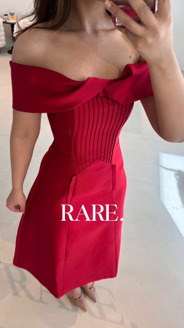 OFF SHOULDER ELEGANT DRESS فستان