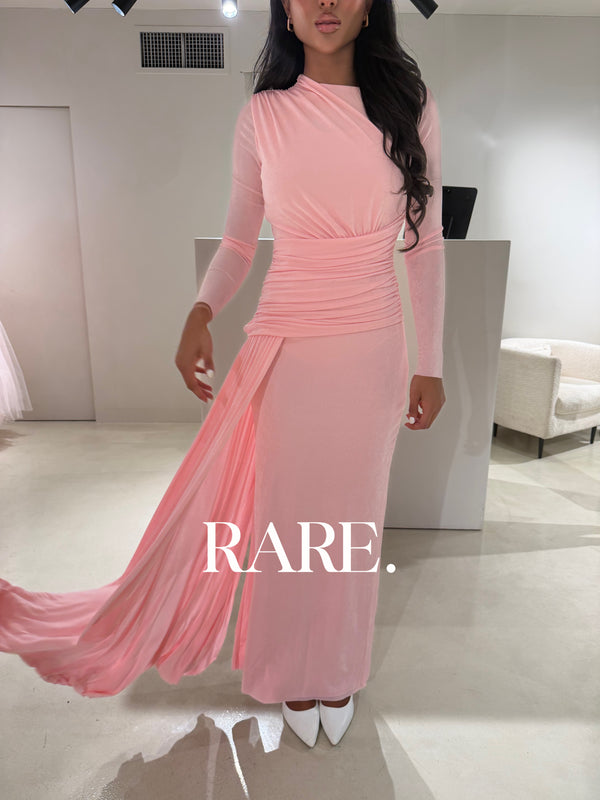 LONG SLEEVE RUCHED DRAPED