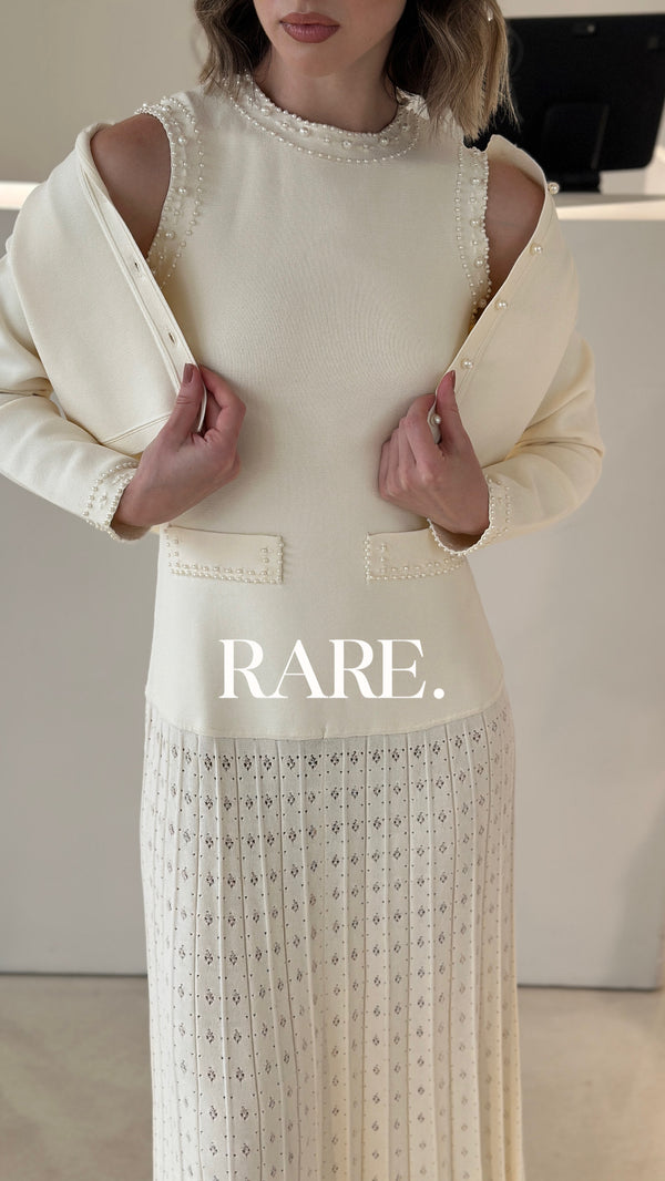 SANDRO LONG DRESS WITH PEARL