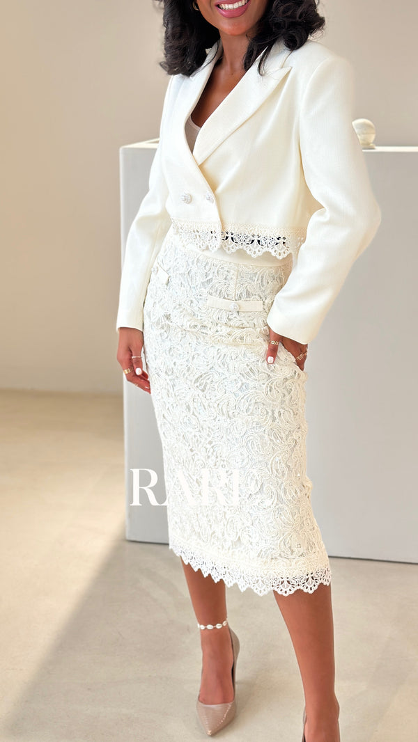 CROP BLAZER SKIRT SET