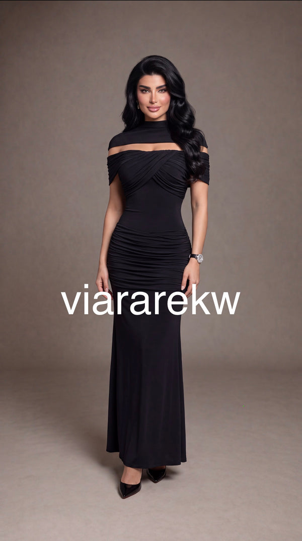 DRAPED LONG DRESSفستان