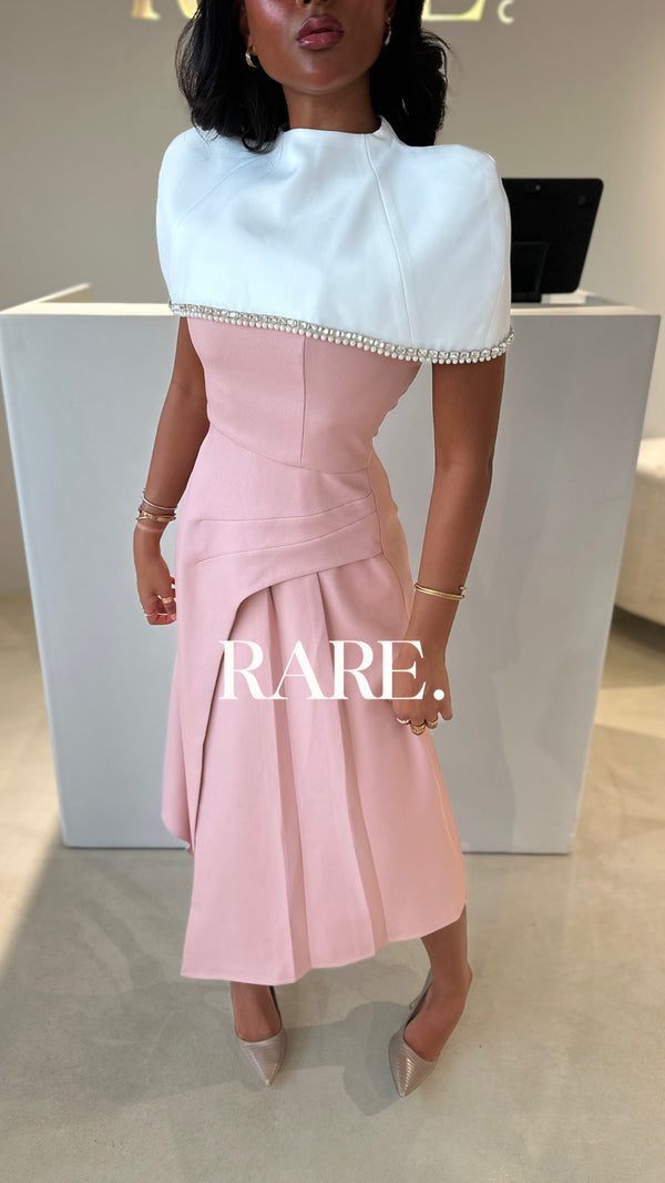 DRESS WITH CRYSTAL CAPE