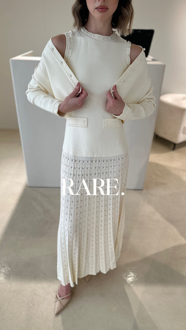 SANDRO LONG DRESS WITH PEARL