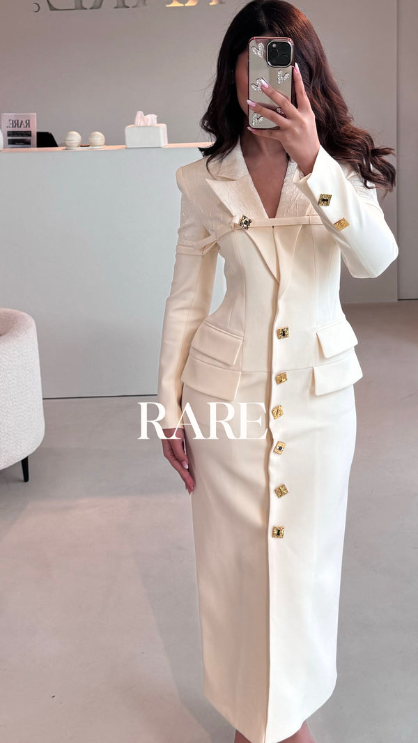 LONG COAT SQUARE GOLD BUTTONS