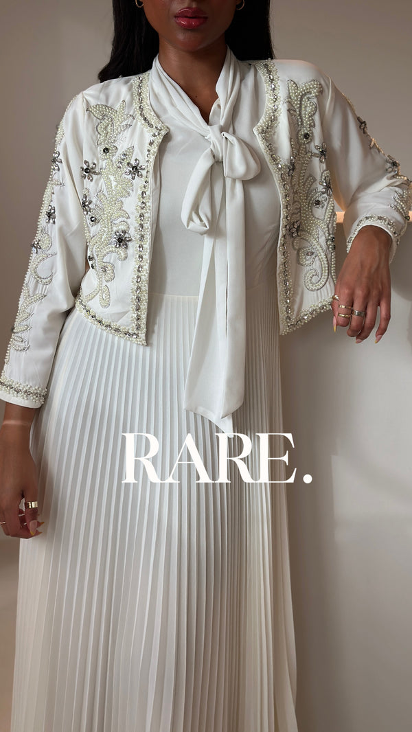 LONG  DRESS  CARDIGAN WITH PEARL