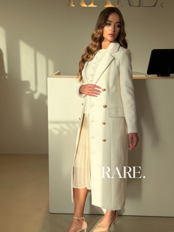 LONG DOUBLE BREASTED WOOL COAT