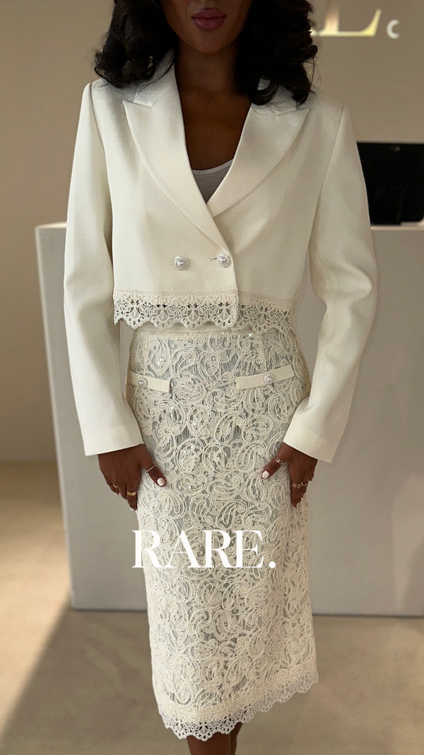 CROP BLAZER SKIRT SET