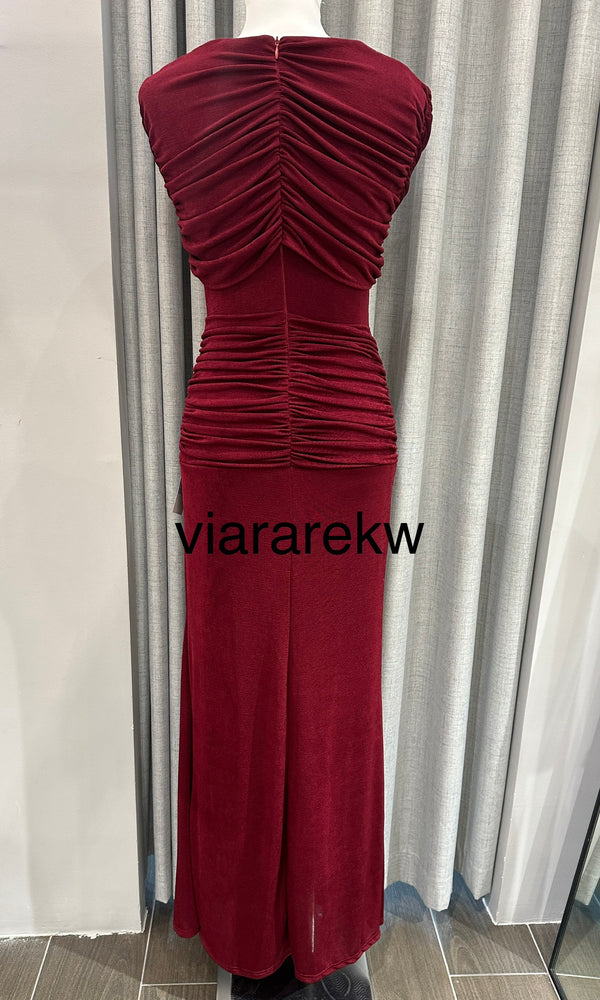 RUCHED SLEEVELESS DRESSفستان