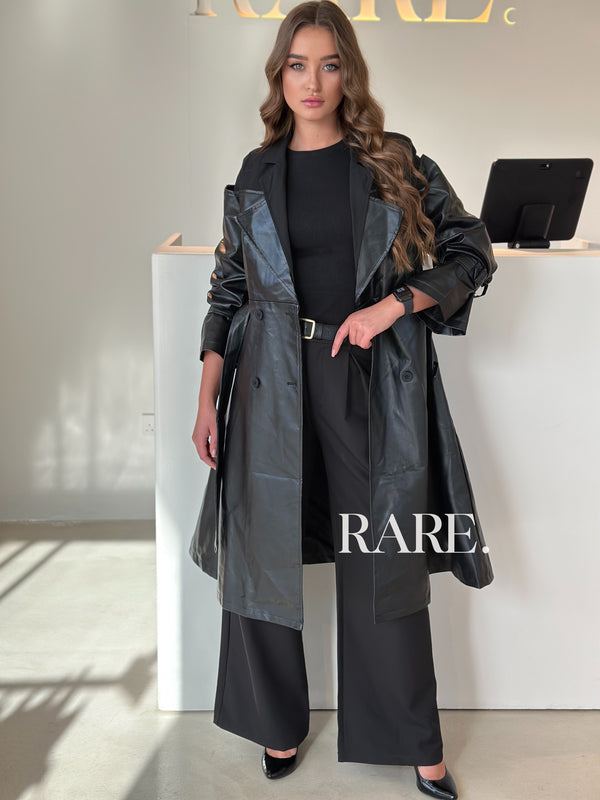 LEATHER TRENCH COAT