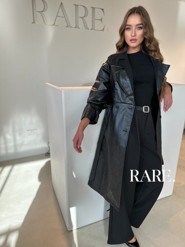 LEATHER TRENCH COAT