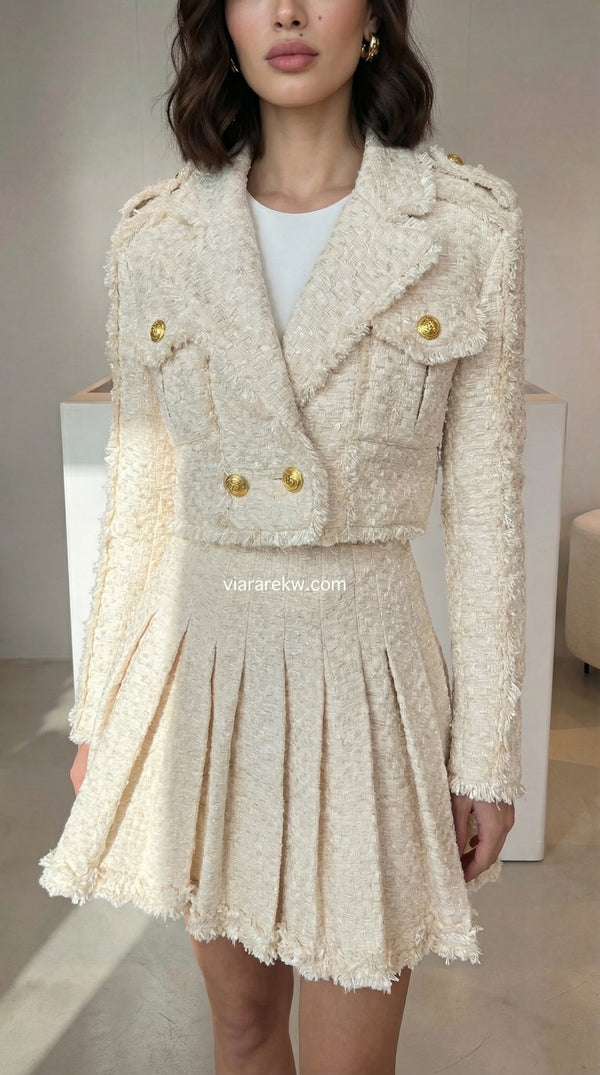 Tweed Cropped Set طقم