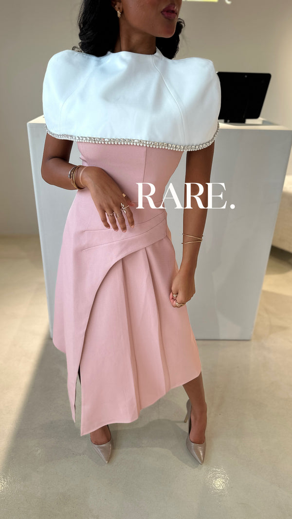 DRESS WITH CRYSTAL CAPE