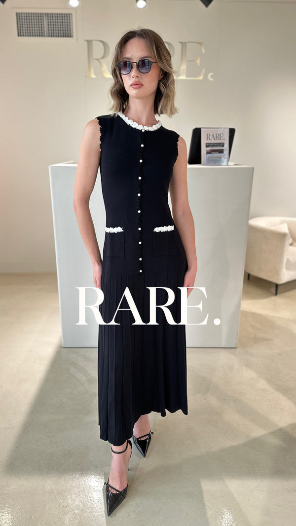 MIDI DRESS WITH PEARLS