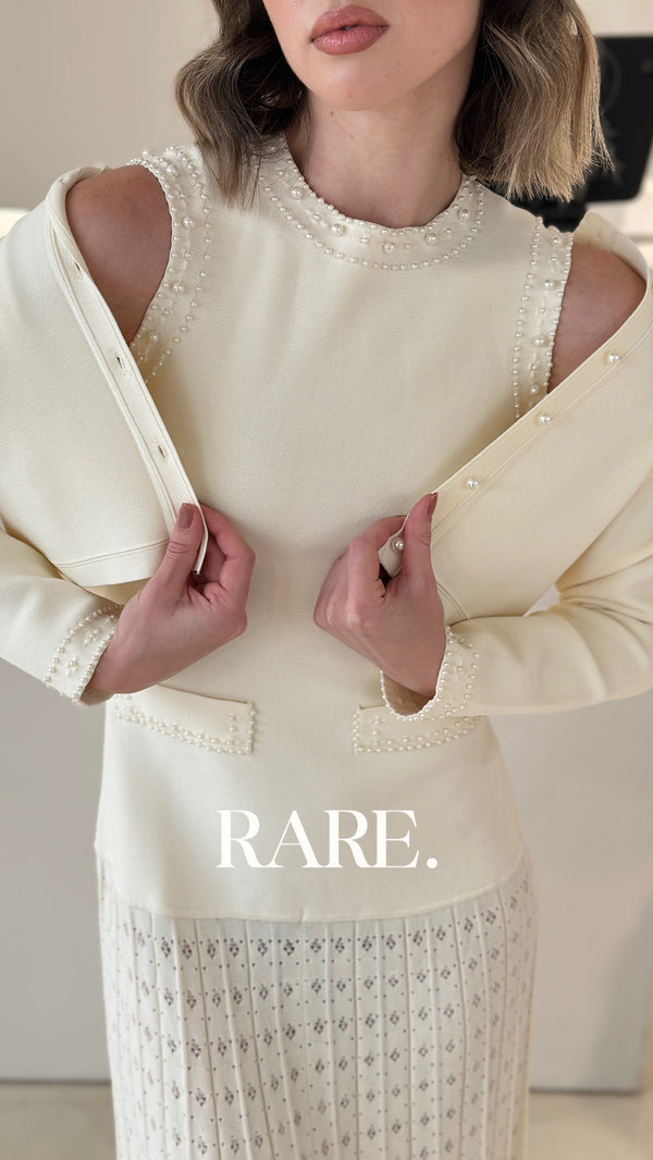 SANDRO LONG DRESS WITH PEARL