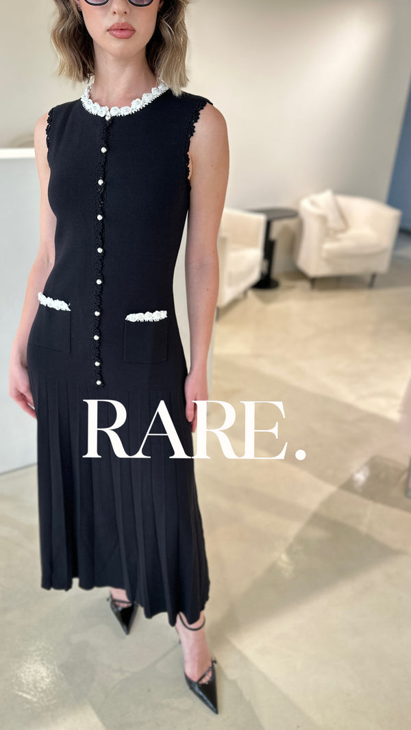 MIDI DRESS WITH PEARLS