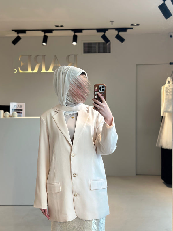 LOOSE BLAZER W/SEQUINS SKIRT SUIT