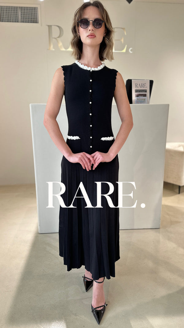 MIDI DRESS WITH PEARLS