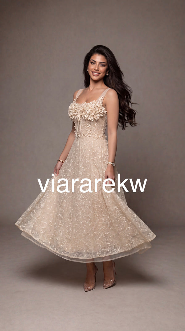 TULLE PETALS MAXI DRESSفستان