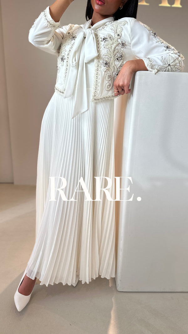 LONG  DRESS  CARDIGAN WITH PEARL