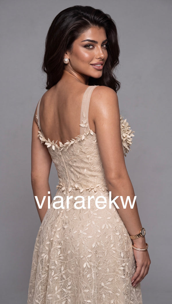 TULLE PETALS MAXI DRESSفستان