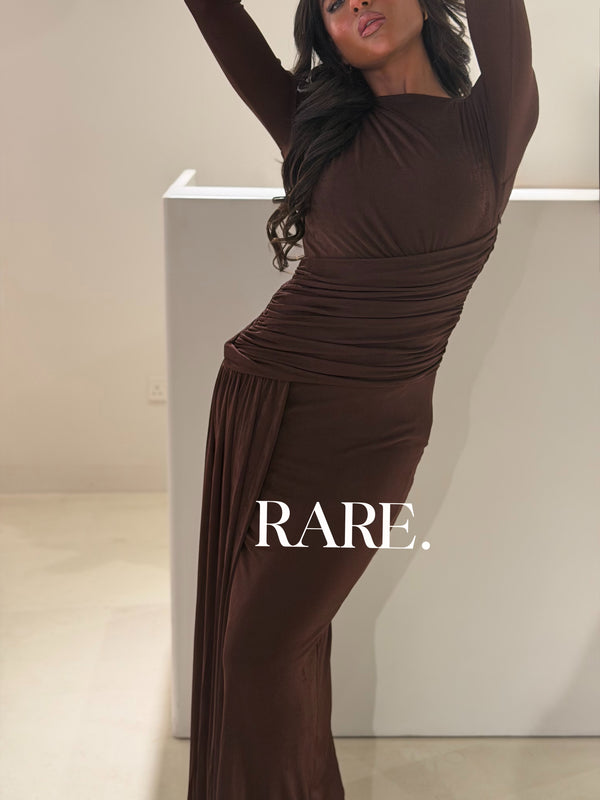 LONG SLEEVE RUCHED DRAPED