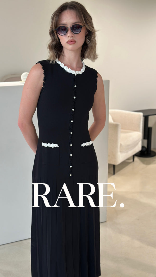 MIDI DRESS WITH PEARLS