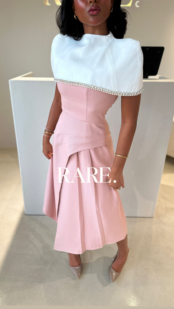 DRESS WITH CRYSTAL CAPE