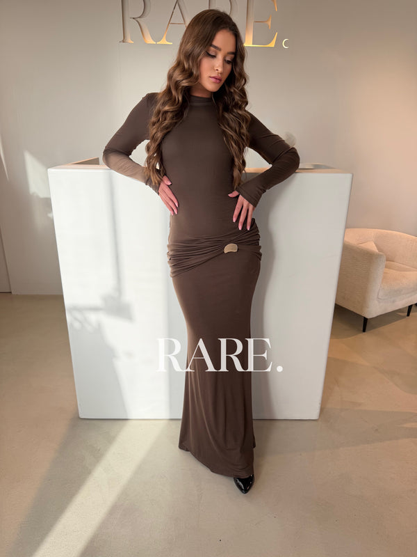 SEQUIN SIDE PANEL EVENING DRESS