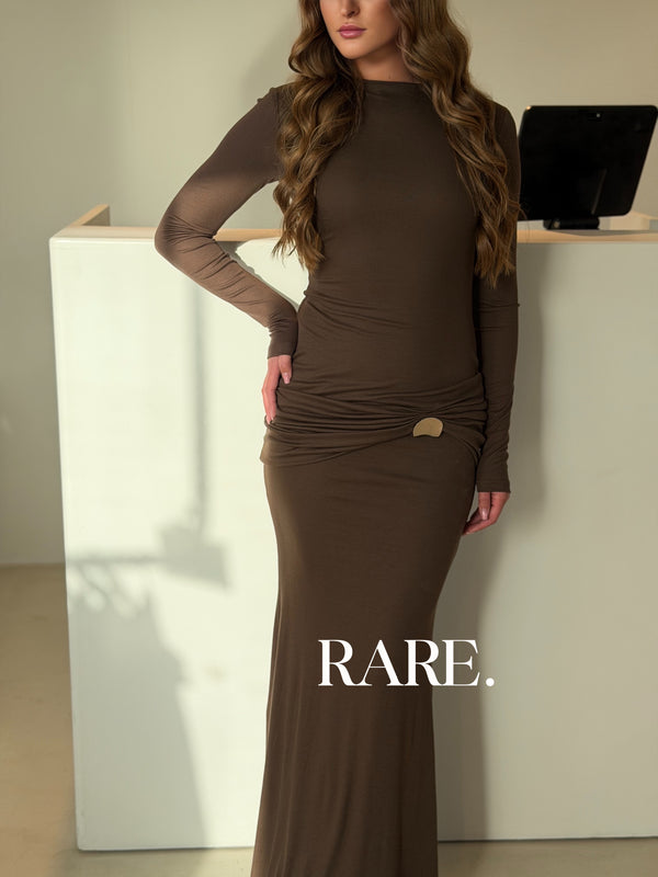 SEQUIN SIDE PANEL EVENING DRESS