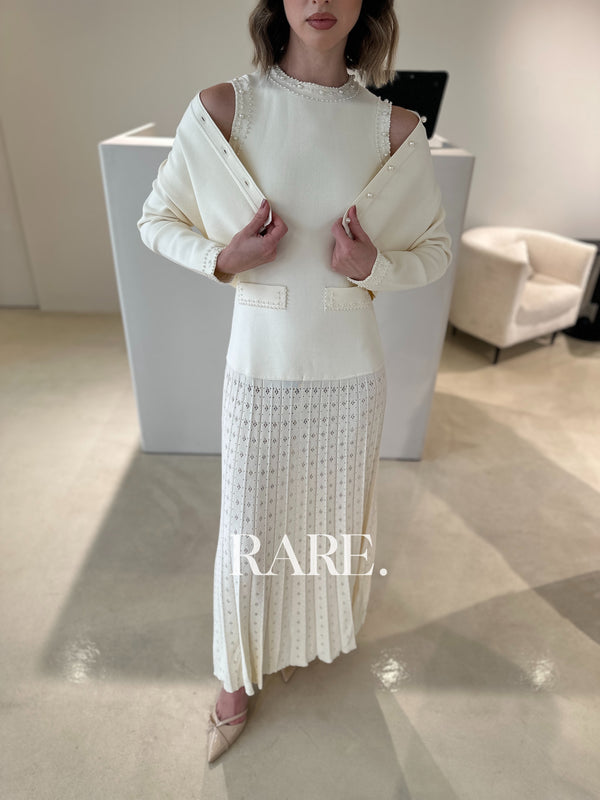 SANDRO LONG DRESS WITH PEARL