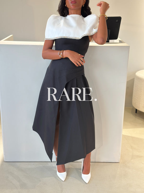 DRESS WITH CRYSTAL CAPE